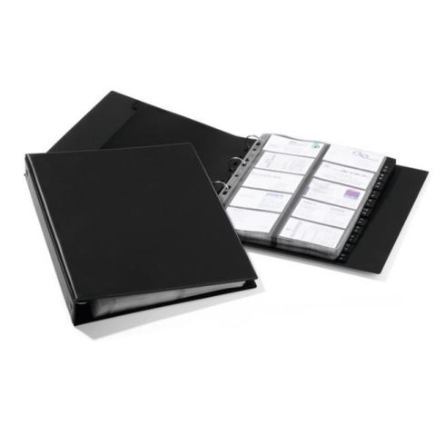 Névjegytartó, 400 db-os, gyűrűs, DURABLE "VISIFIX® Economy", fekete