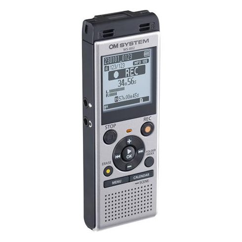 Diktafon, digitális, 4 GB memória,OM SYSTEM "WS-882", ezüst
