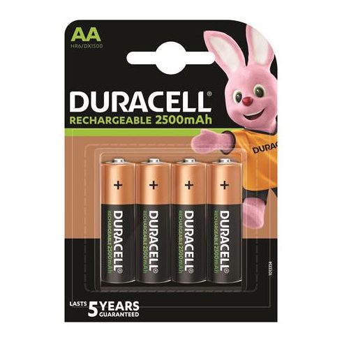 Tölthető elem, AA ceruza, 4x2500 mAh, DURACELL