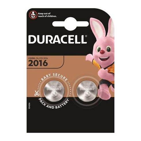 Gombelem, CR2016, 2 db, DURACELL