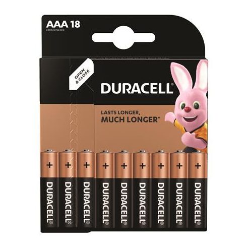 Elem, AAA mikro, 18 db, DURACELL "Basic"