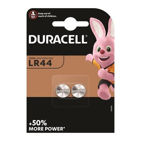 Gombelem, LR44, 2 db, DURACELL