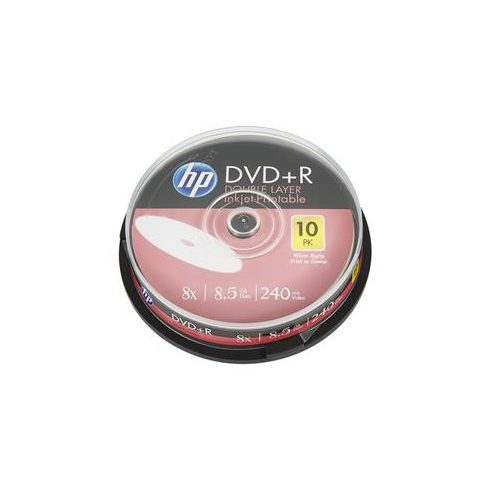 DVD+R lemez, nyomtatható, kétrétegű, 8,5GB, 8x, 10 db, hengeren, HP