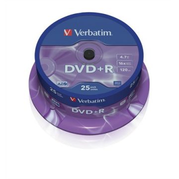 DVD-R lemez, AZO, 4,7GB, 16x, 25 db, hengeren, VERBATIM