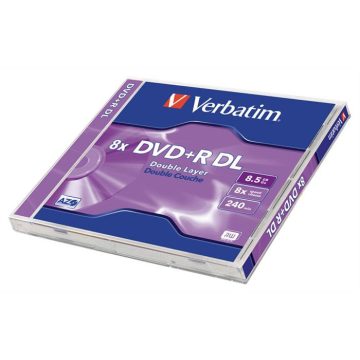   DVD+R lemez, kétrétegű, 8,5GB, 8x, 1 db, normál tok, VERBATIM "Double Layer"