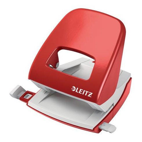 Lyukasztó, kétlyukú, 30 lap, LEITZ "Nexxt", piros