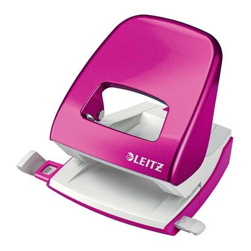Lyukasztó, kétlyukú, 30 lap, LEITZ "Nexxt Wow", rózsaszín