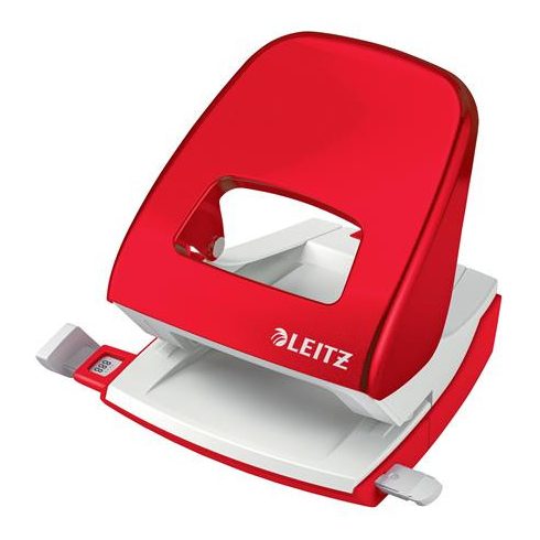 Lyukasztó, kétlyukú, 30 lap, LEITZ "Nexxt Wow", piros