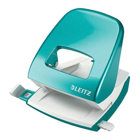 Lyukasztó, kétlyukú, 30 lap, LEITZ "Nexxt Wow", jégkék