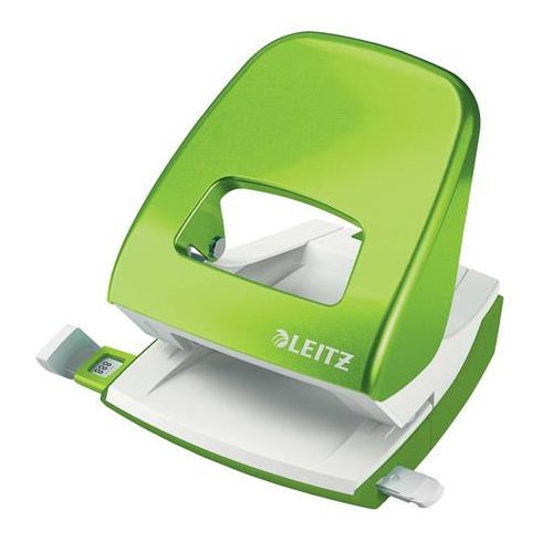Lyukasztó, kétlyukú, 30 lap, LEITZ "Nexxt Wow", zöld