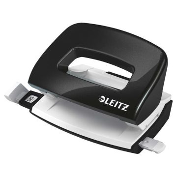   Lyukasztó, kétlyukú, 10 lap, fém, mini, LEITZ "Nexxt Wow", fekete