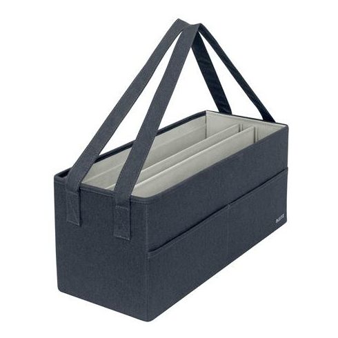 Hordozótáska, 3 rekeszes, LEITZ "Fabric Hot Desking", sötétszürke