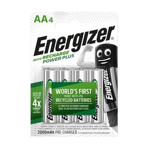 Tölthető elem, AA ceruza, 4x2000 mAh, ENERGIZER "Power Plus"