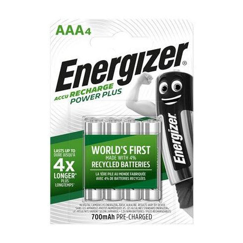 Tölthető elem, AAA mikro, 4x700 mAh, ENERGIZER "Power Plus"