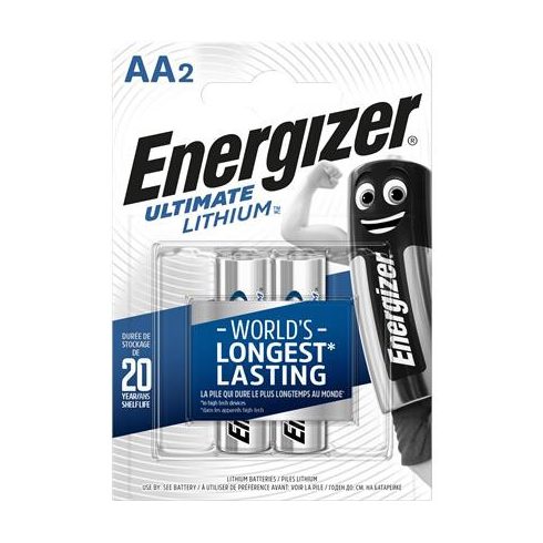Elem, AA ceruza, 2 db, Lítium, ENERGIZER "Ultimate Lithium"
