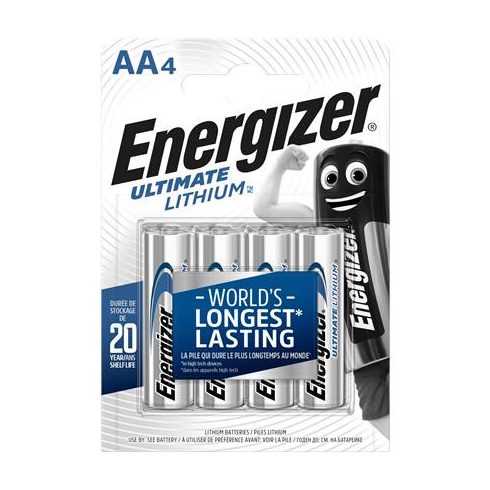 Elem, AA ceruza, 4 db, Lítium, ENERGIZER "Ultimate Lithium"