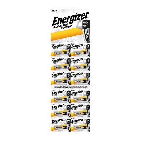 Elem, AAA mikro, 12 db, egyesével téphető, ENERGIZER "Alkaline Power Kartella"
