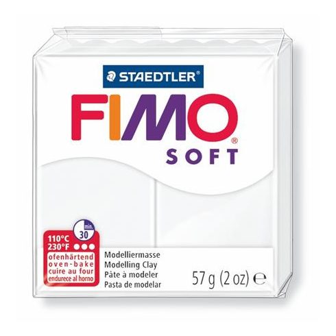 Gyurma, 57 g, égethető, FIMO "Soft", fehér