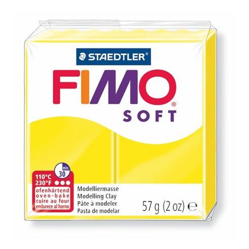 Gyurma, 57 g, égethető, FIMO "Soft", citromsárga