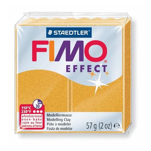 Gyurma, 57 g, égethető, FIMO "Effect", metál arany