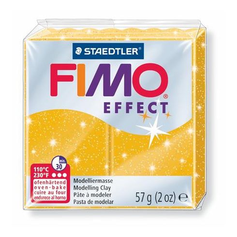 Gyurma, 57 g, égethető, FIMO "Effect", csillámos arany