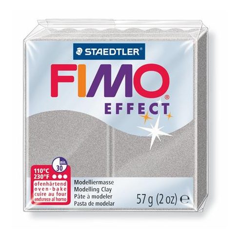 Gyurma, 57 g, égethető, FIMO "Effect", ezüst