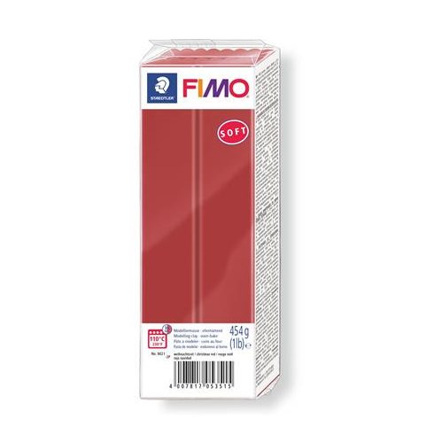 Gyurma, 454 g, égethető, FIMO "Soft", karácsonypiros