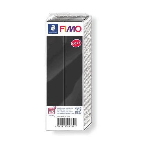 Gyurma, 454 g, égethető, FIMO "Soft", fekete
