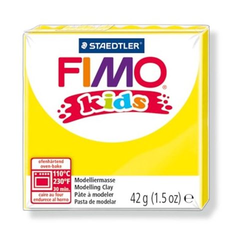 Gyurma, 42 g, égethető, FIMO "Kids", sárga