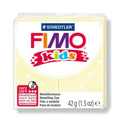 Gyurma, 42 g, égethető, FIMO "Kids", gyöngyház sárga