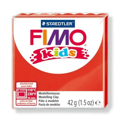 Gyurma, 42 g, égethető, FIMO "Kids", piros