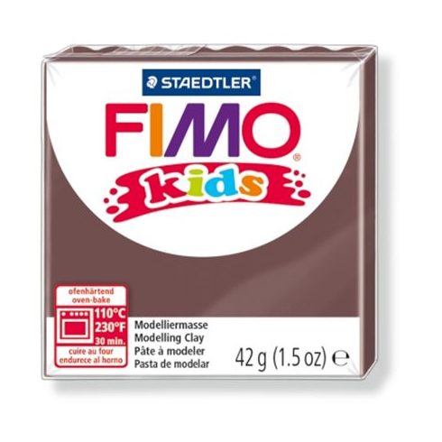 Gyurma, 42 g, égethető, FIMO "Kids", barna
