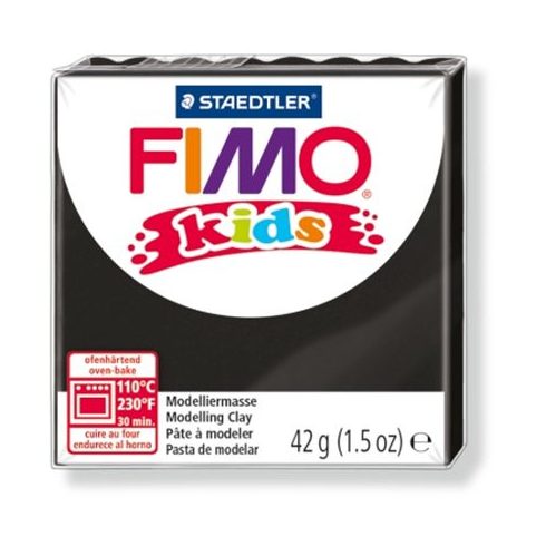 Gyurma, 42 g, égethető, FIMO "Kids", fekete