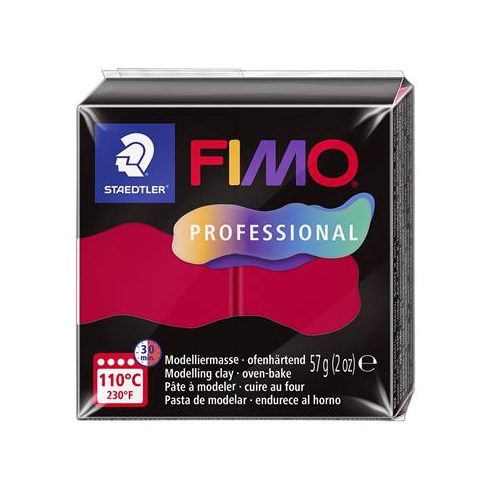 Gyurma, 57 g, égethető, FIMO "Professional", kármin