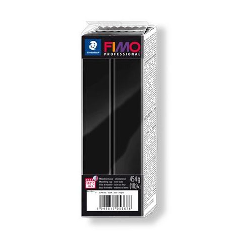 Gyurma, 454 g, égethető, FIMO "Professional", fekete