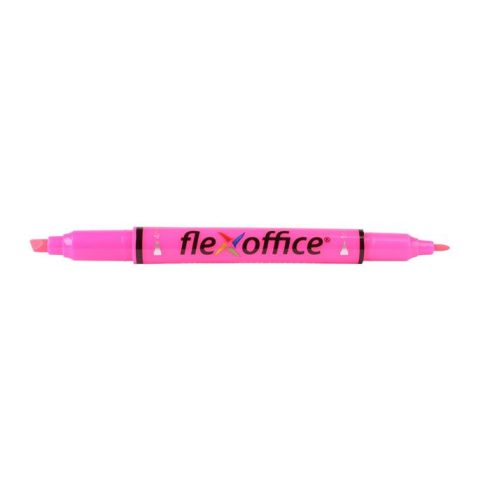 Szövegkiemelő, 1,0/4,0 mm, kétvégű, FLEXOFFICE "HL01", rózsaszín
