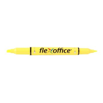   Szövegkiemelő, 1,0/4,0 mm, kétvégű, FLEXOFFICE "HL01", sárga