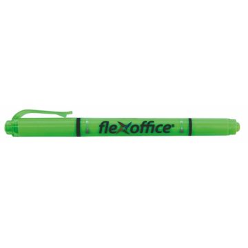   Szövegkiemelő, 1,0/4,0 mm, kétvégű, FLEXOFFICE "HL01", zöld