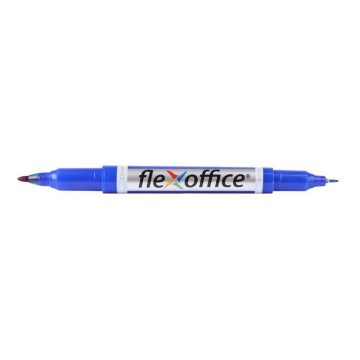   Alkoholos marker, 0,4/1,0 mm, kúpos, kétvégű, FLEXOFFICE "PM01", kék