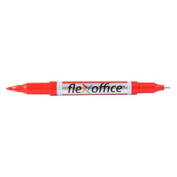   Alkoholos marker, 0,4/1,0 mm, kúpos, kétvégű, FLEXOFFICE "PM01", piros