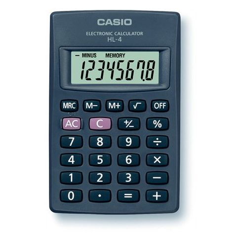 Zsebszámológép, 8 számjegy, CASIO "HL-4T"