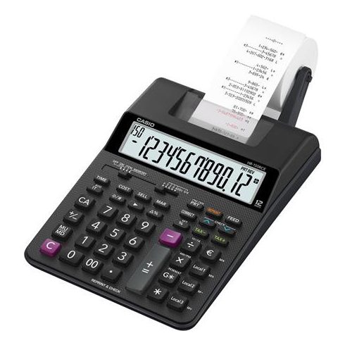 Számológép, szalagos, 12 számjegy, 2 színű nyomtató, CASIO "HR-150RCE"