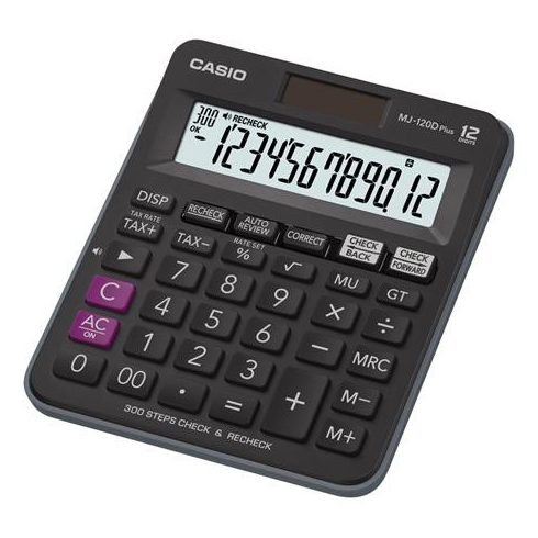 Számológép, asztali, 12 számjegy, CASIO "MJ-120D PLUS"
