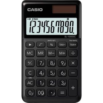   Zsebszámológép, 10 számjegy, CASIO "SL 1000", fekete