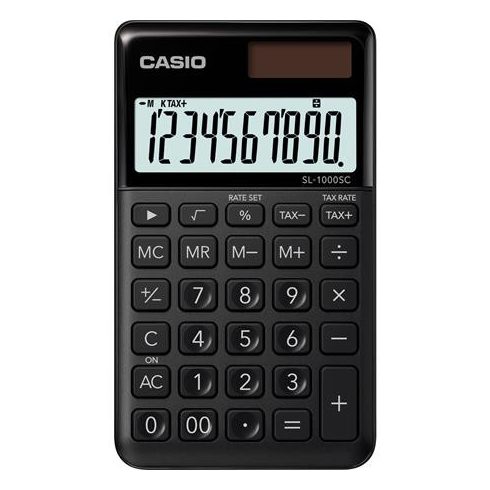 Zsebszámológép, 10 számjegy, CASIO "SL 1000", fekete