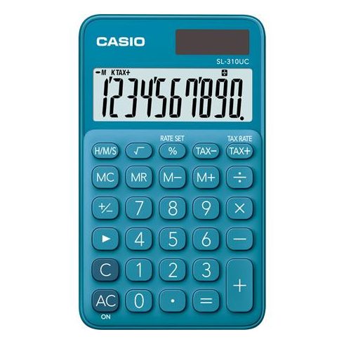 Zsebszámológép, 10 számjegy, CASIO "SL 310" kék