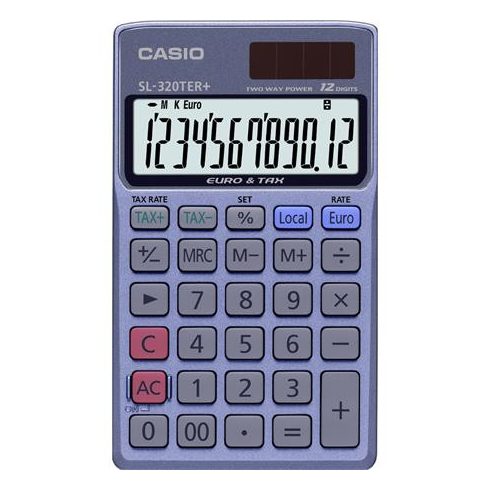 Zsebszámológép, 12 számjegy, CASIO "SL 320 TER+"