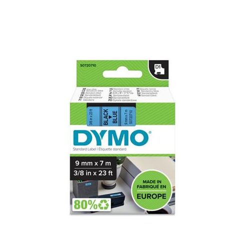 Feliratozógép szalag, 9 mm x 7 m, DYMO "D1", kék-fekete