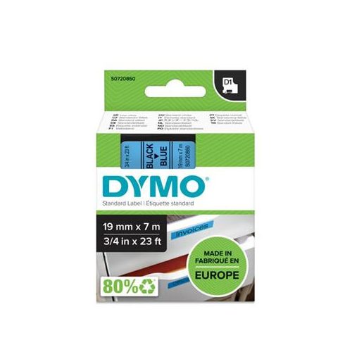 Feliratozógép szalag, 19 mm x 7 m, DYMO "D1", kék-fekete
