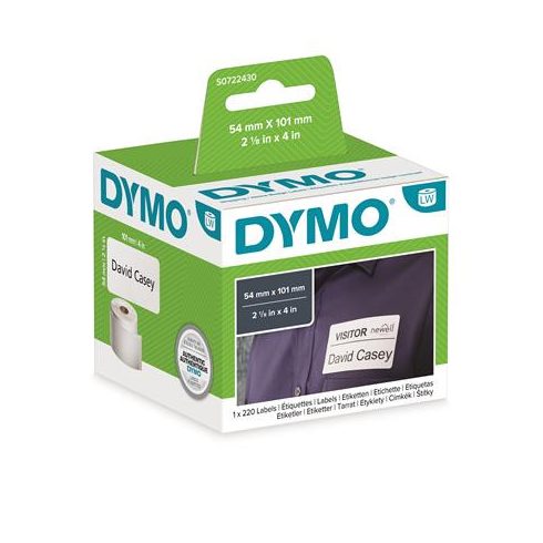 Etikett, LW nyomtatóhoz, 54x101 mm, 220 db etikett, DYMO